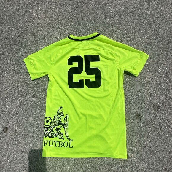 Nike Valeo Futbol FC Soccer Jersey Mens Small Neon Yellow Dri-Fit Graphic Print - Picture 8 of 8